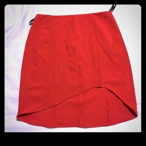Red mini skirt